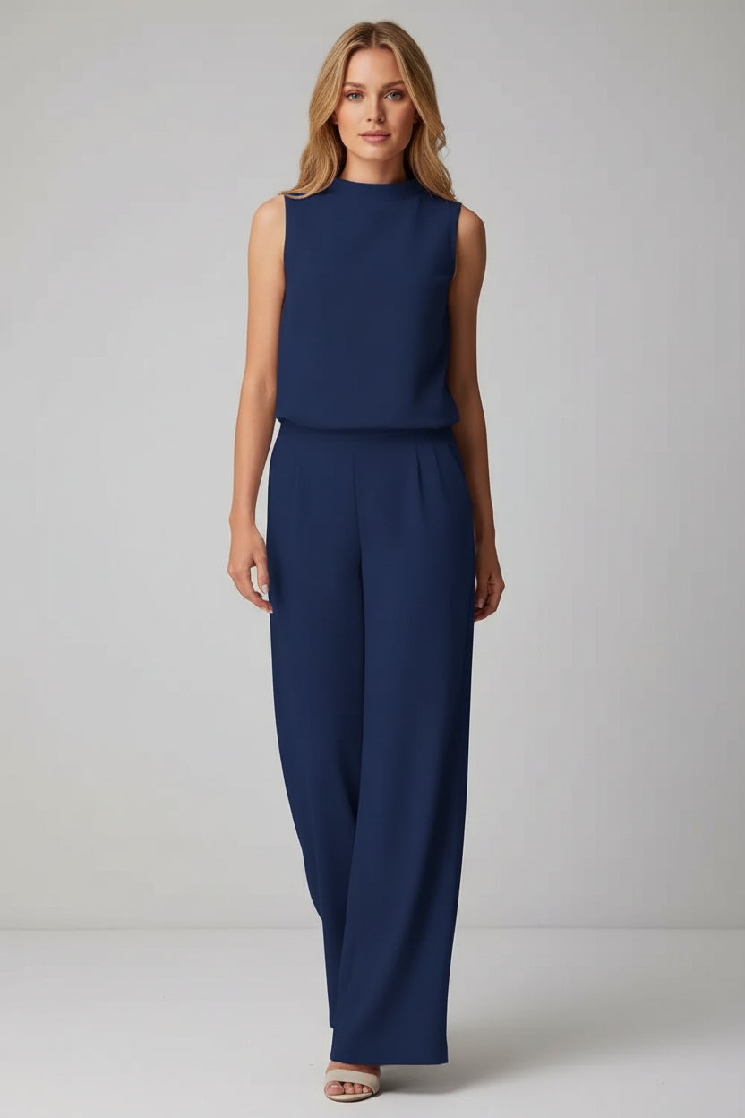 Jumpsuit Zomer – Mouwloos, Wijde Pijp | Apricot, Zwart, Blauw, Rood