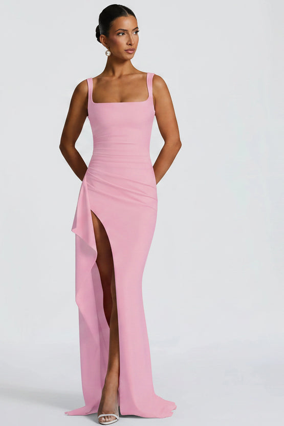 Elegante Bodycon Maxi Jurk met Split & Spaghettibandjes | Avond & Feest