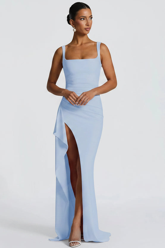 Elegante Bodycon Maxi Jurk met Split & Spaghettibandjes | Avond & Feest