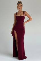 Elegante Bodycon Maxi Jurk met Split & Spaghettibandjes | Avond & Feest