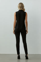 Mouwloze Vest Top | V-hals | Lente Zomer | Wit Zwart Geel