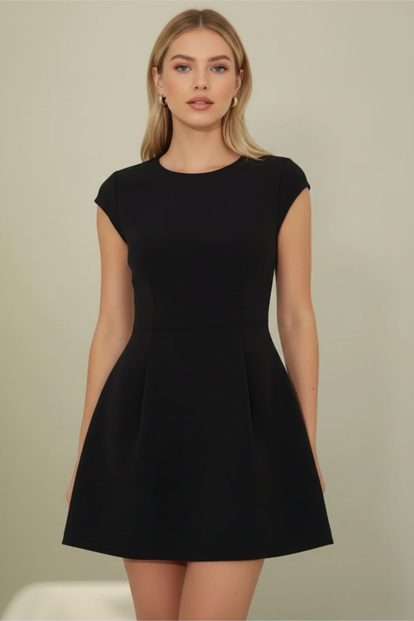 Mouwloze Mini-jurk Dames | Slanke Pasvorm | Hoge Taille | O-hals