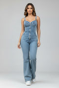 Denim Jumpsuit Dames Mouwloos – Brisa | Blauw | Valoryn