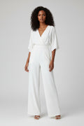 Jumpsuit Dames V-hals Hoge Taille Wijde Pijpen – Léonie | Wit Zwart Roze | S–2XL | Valoryn